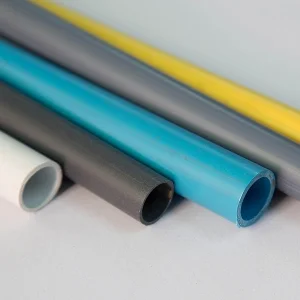 ตัวอย่างท่อพลาสติกจากเม็ด PVC เกรดแข็ง